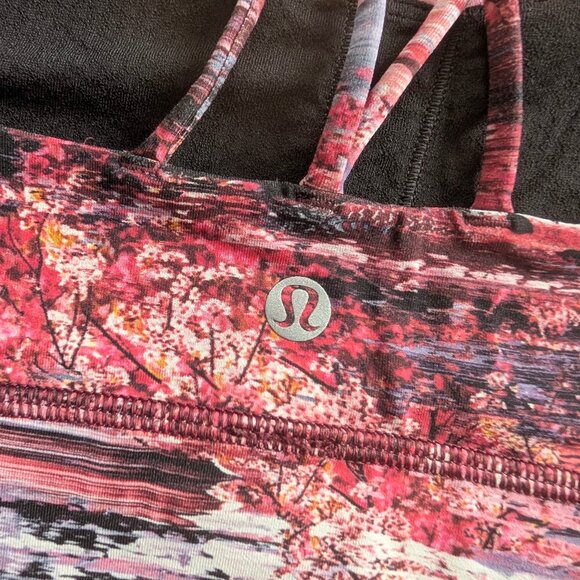 EUC Lululemon Free To Be Bra Long Line Women's 6 Dahliascape Multi sports yoga - Picture 8 of 11